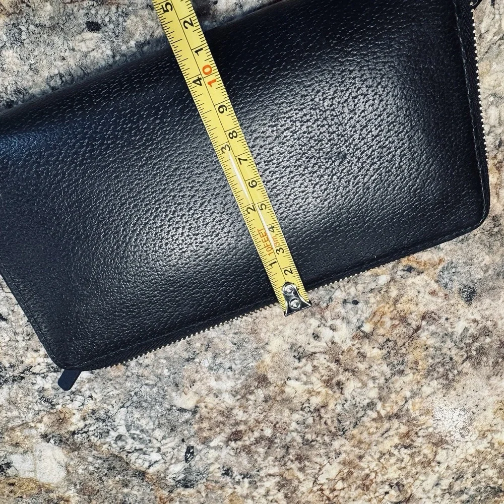 Kate Spade New York Black Leather Zip Around Continental Wallet